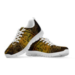 Gold Boho Dragonfly Print White Sneakers