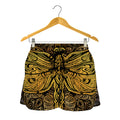 Gold Boho Dragonfly Print Women's Shorts