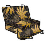 Gold Cannabis Leaf Pattern Print Pet Car Back Seat Cover