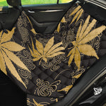 Gold Cannabis Leaf Pattern Print Pet Car Back Seat Cover