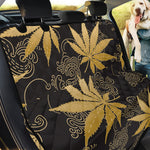 Gold Cannabis Leaf Pattern Print Pet Car Back Seat Cover