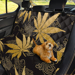 Gold Cannabis Leaf Pattern Print Pet Car Back Seat Cover