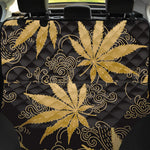 Gold Cannabis Leaf Pattern Print Pet Car Back Seat Cover