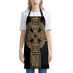 Gold Celtic Knot Cross Print Apron