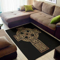 Gold Celtic Knot Cross Print Floor Mat