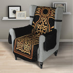 Gold Celtic Knot Cross Print Armchair Protector