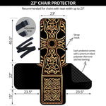 Gold Celtic Knot Cross Print Armchair Protector