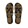 Gold Celtic Knot Cross Print Flip Flops