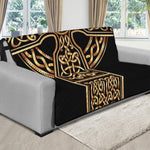 Gold Celtic Knot Cross Print Futon Protector