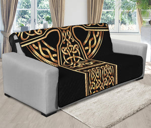 Gold Celtic Knot Cross Print Futon Protector