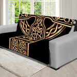 Gold Celtic Knot Cross Print Futon Protector