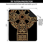 Gold Celtic Knot Cross Print Futon Protector