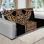 Gold Celtic Knot Cross Print Futon Protector