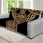 Gold Celtic Knot Cross Print Futon Protector