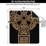 Gold Celtic Knot Cross Print Futon Protector