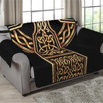 Gold Celtic Knot Cross Print Loveseat Protector