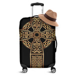 Gold Celtic Knot Cross Print Luggage Cover