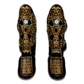 Gold Celtic Knot Cross Print Muay Thai Shin Guards