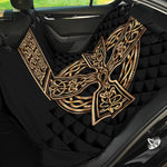 Gold Celtic Knot Cross Print Pet Car Back Seat Cover