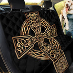 Gold Celtic Knot Cross Print Pet Car Back Seat Cover