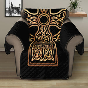 Gold Celtic Knot Cross Print Recliner Protector