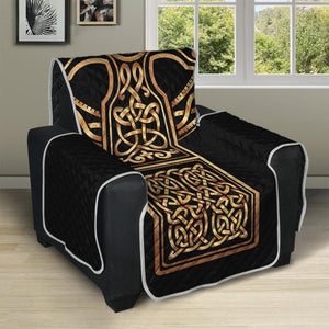 Gold Celtic Knot Cross Print Recliner Protector