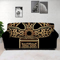 Gold Celtic Knot Cross Print Sofa Cover