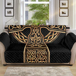 Gold Celtic Knot Cross Print Sofa Protector