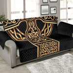 Gold Celtic Knot Cross Print Sofa Protector