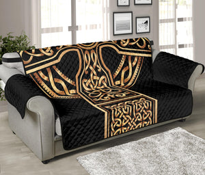 Gold Celtic Knot Cross Print Sofa Protector