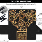 Gold Celtic Knot Cross Print Sofa Protector