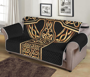 Gold Celtic Knot Cross Print Sofa Protector