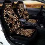 Gold Celtic Knot Cross Print Universal Fit Car Seat Covers