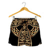 Gold Celtic Knot Cross Print Women's Shorts