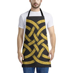 Gold Celtic Knot Symbol Print Apron