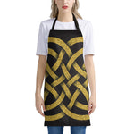 Gold Celtic Knot Symbol Print Apron
