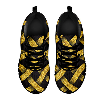 Gold Celtic Knot Symbol Print Black Sneakers