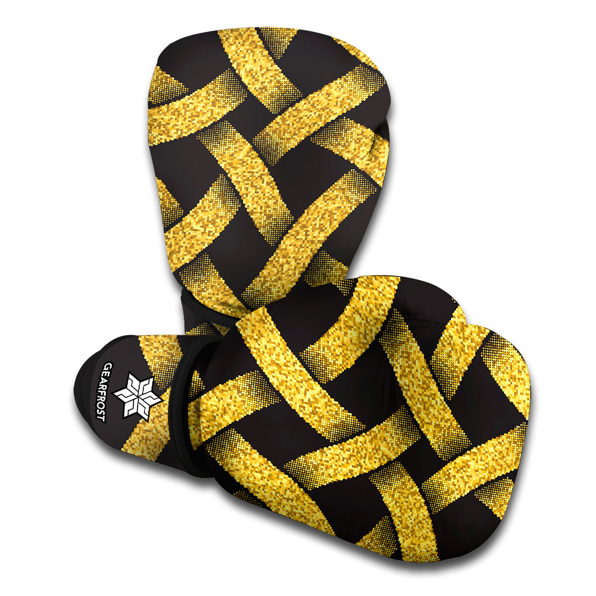 Gold Celtic Knot Symbol Print Boxing Gloves