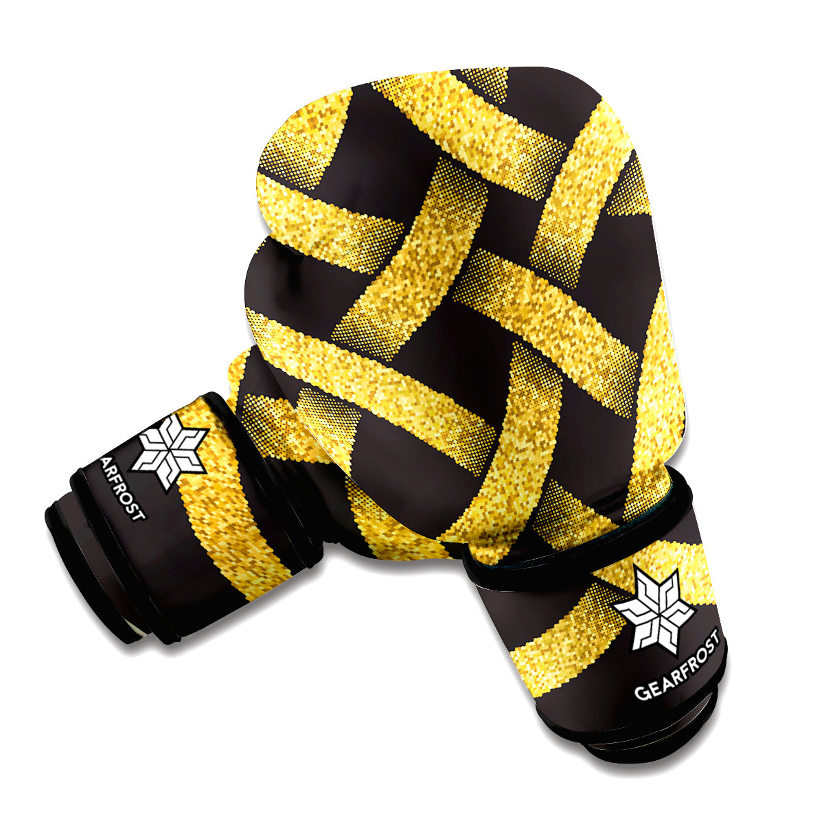 Gold Celtic Knot Symbol Print Boxing Gloves