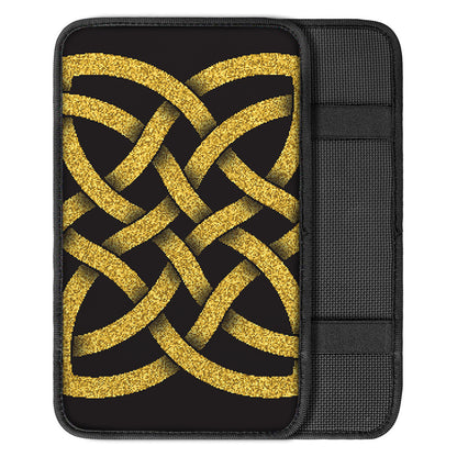 Gold Celtic Knot Symbol Print Car Center Console Cover