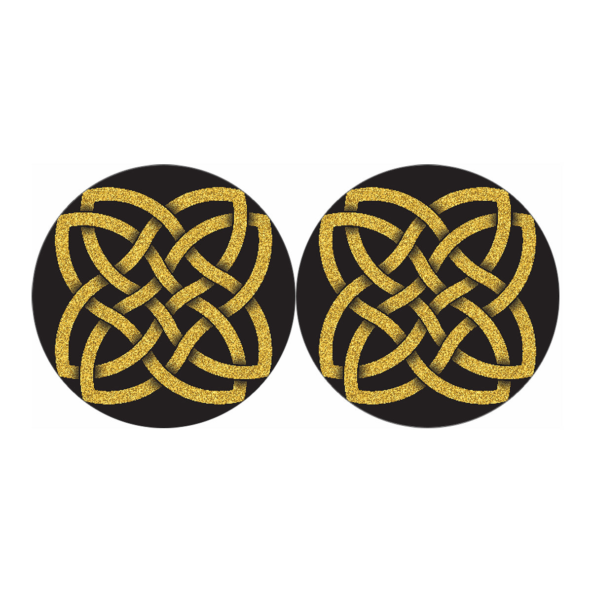 Gold Celtic Knot Symbol Print Car Coasters