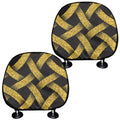 Gold Celtic Knot Symbol Print Car Headrest Covers