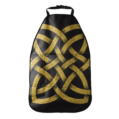 Gold Celtic Knot Symbol Print Car Seat Organizers