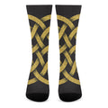 Gold Celtic Knot Symbol Print Crew Socks