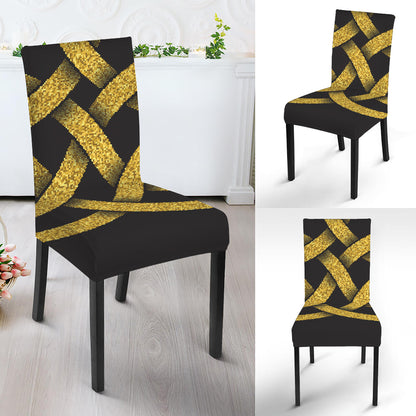 Gold Celtic Knot Symbol Print Dining Chair Slipcover