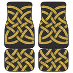 Gold Celtic Knot Symbol Print Front and Back Car Floor Mats
