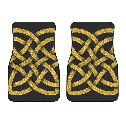 Gold Celtic Knot Symbol Print Front Car Floor Mats