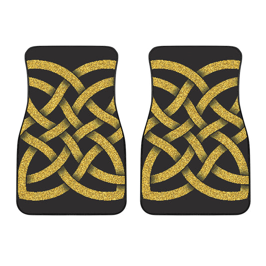 Gold Celtic Knot Symbol Print Front Car Floor Mats