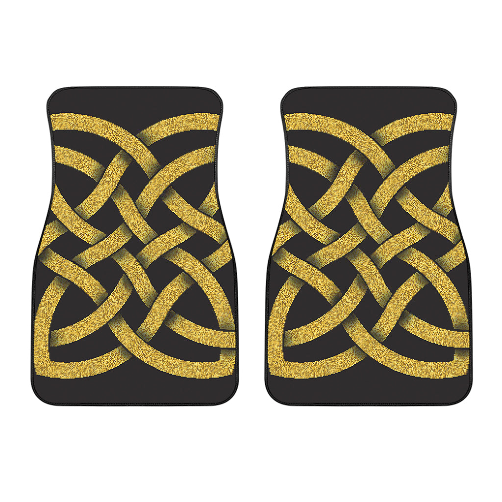 Gold Celtic Knot Symbol Print Front Car Floor Mats