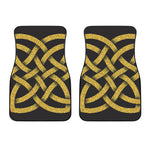 Gold Celtic Knot Symbol Print Front Car Floor Mats